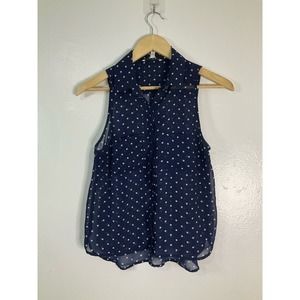 Size Small Papaya Sheer Polka Dot Tank